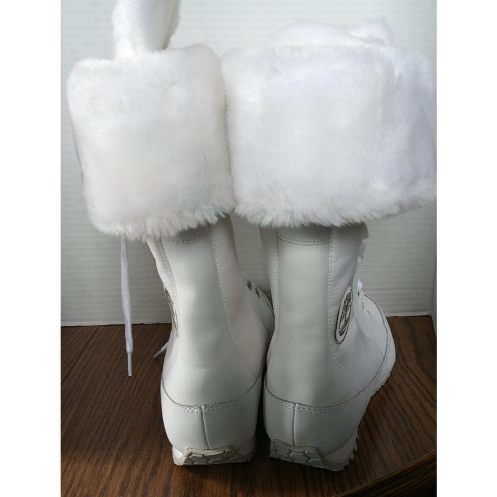 Timberland White Faux Fur Lace Up Knee High Snow Boots Women - Picture 4 of 5